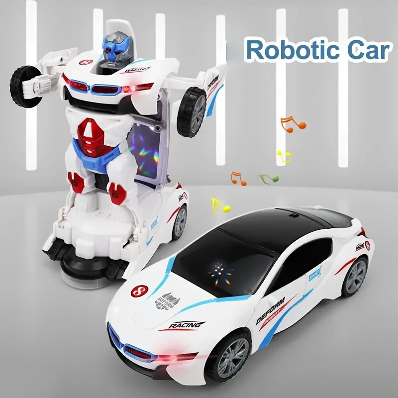 Transforming Police Car Robot Toy - Lights & Sounds