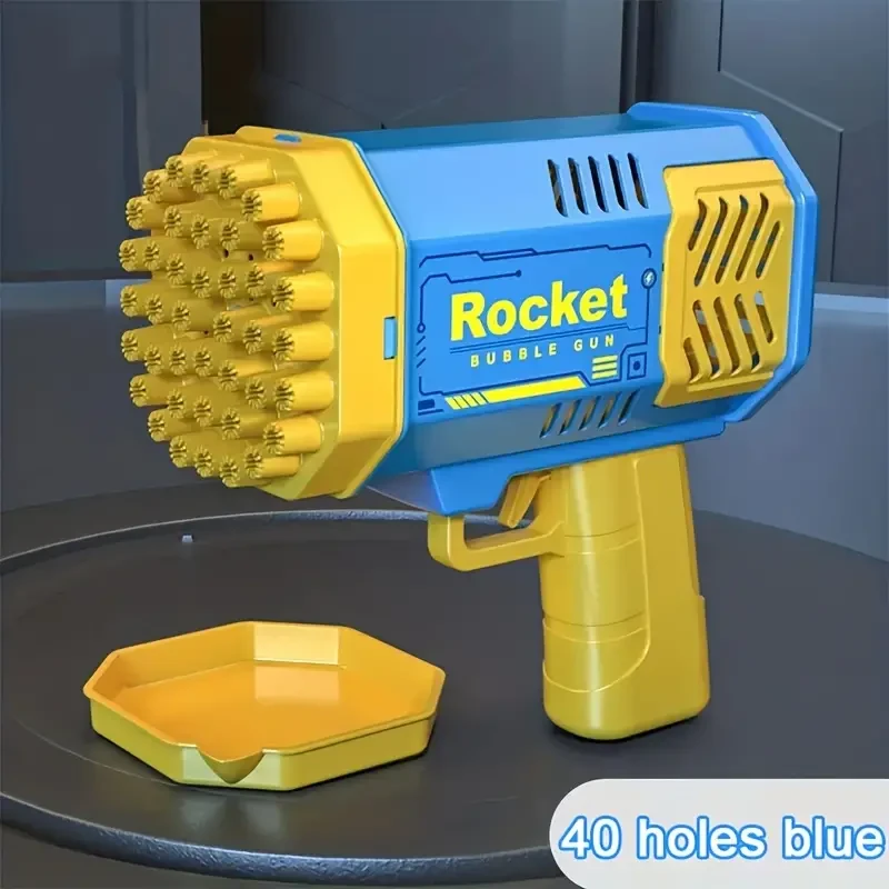40-Hole Handheld Gatling Bubble Machine - LED Party Toy