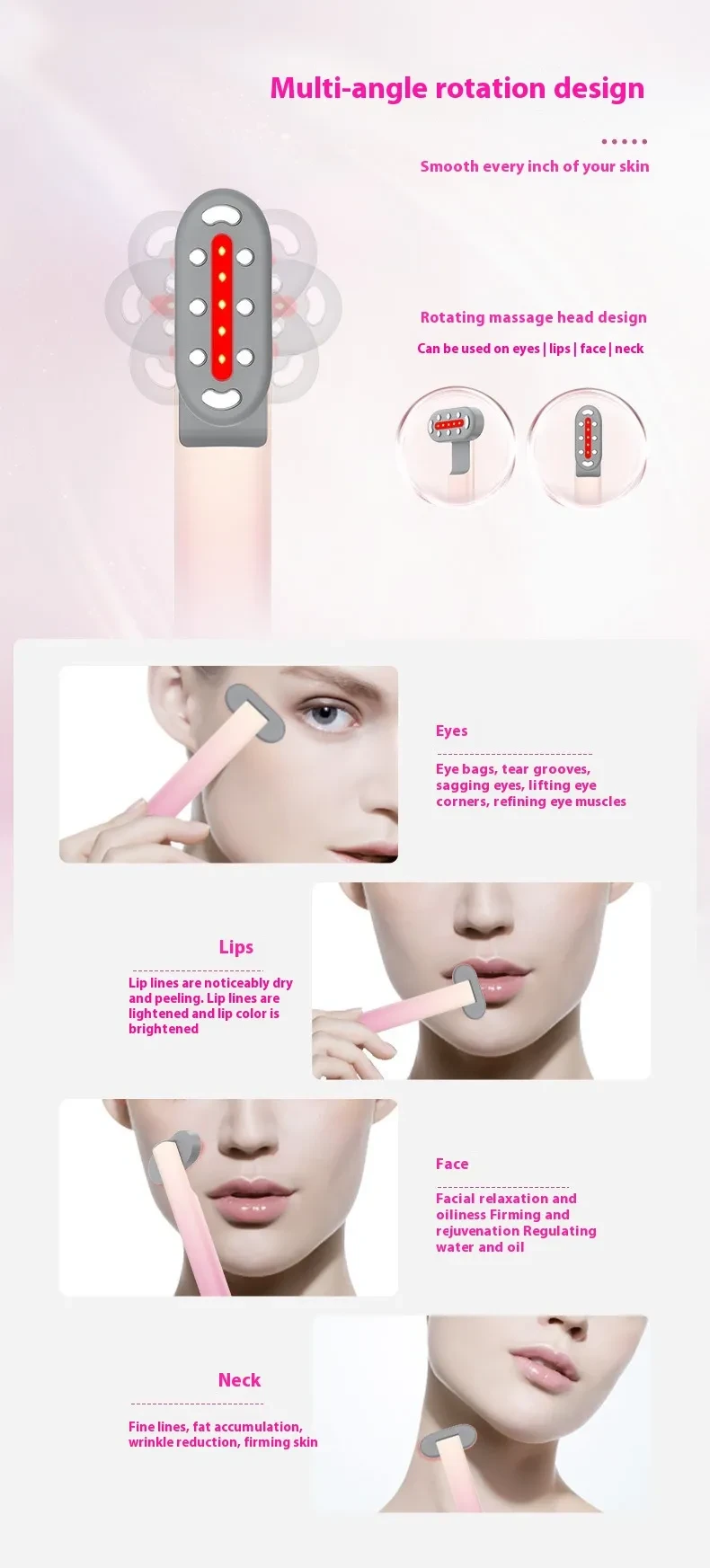 Micro-current Heating Vibration 360 Degrees Rotating Eye Instrument