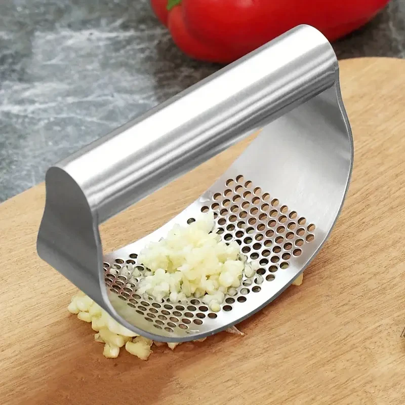 1pc Ergonomic Stainless Steel Garlic Press