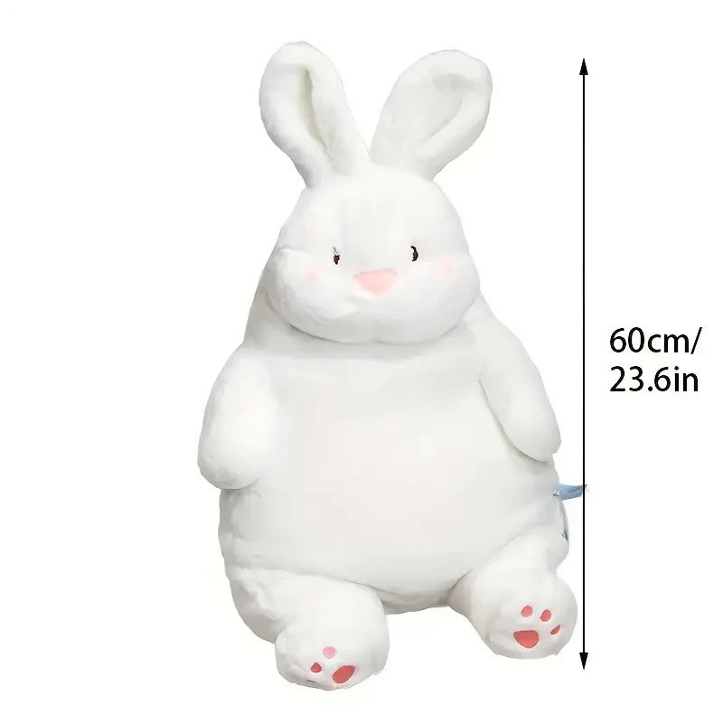 65cm/23.6in Cute Big White Rabbit Lazy Rabbit Plush Doll Soft Cloth Doll Soothing Toy