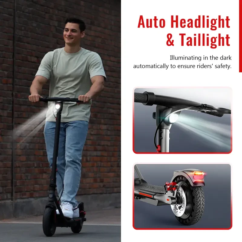 SISIGAD 300W Folding Electric Scooter with 8.5" Solid Tires