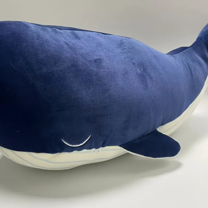 Blue Whale Plush Toy 45cm Soft Polyester Stuffed Animal for All Ages