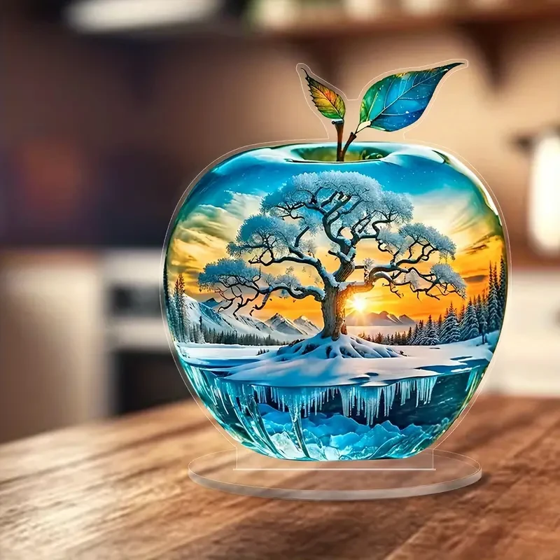 Sunset Tree of Life Acrylic Desk Ornament with Stand