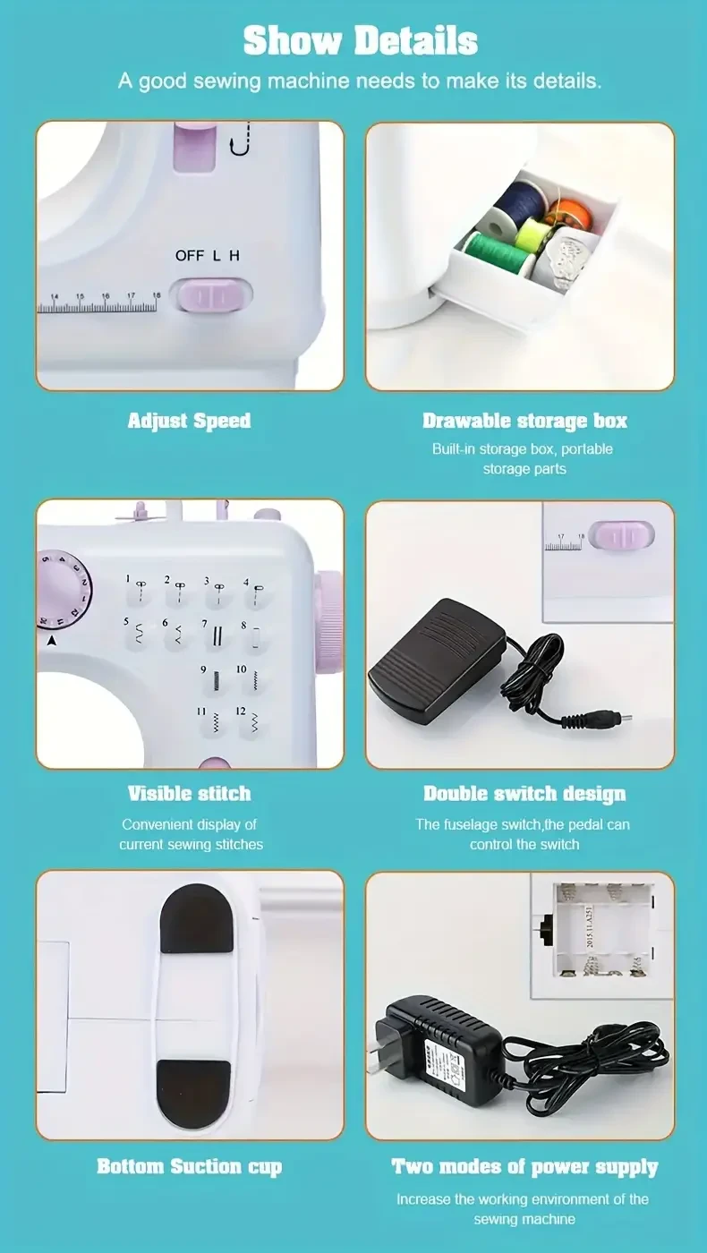 Portable-Sewing Machine Adjustable Speed