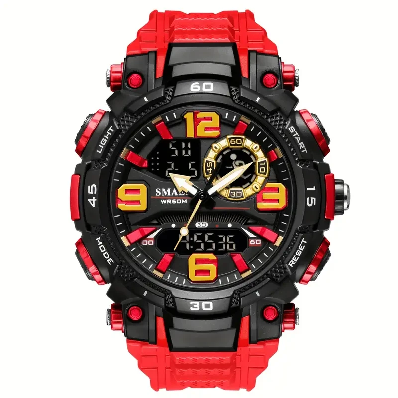 Men's Dual Display Sports Watch - Waterproof, Luminous, Multifunctional with Stopwatch, Alarm, and Date Display - Perfect Gift for King's Day, Outdoor Enthusiasts, and Fitness Lovers