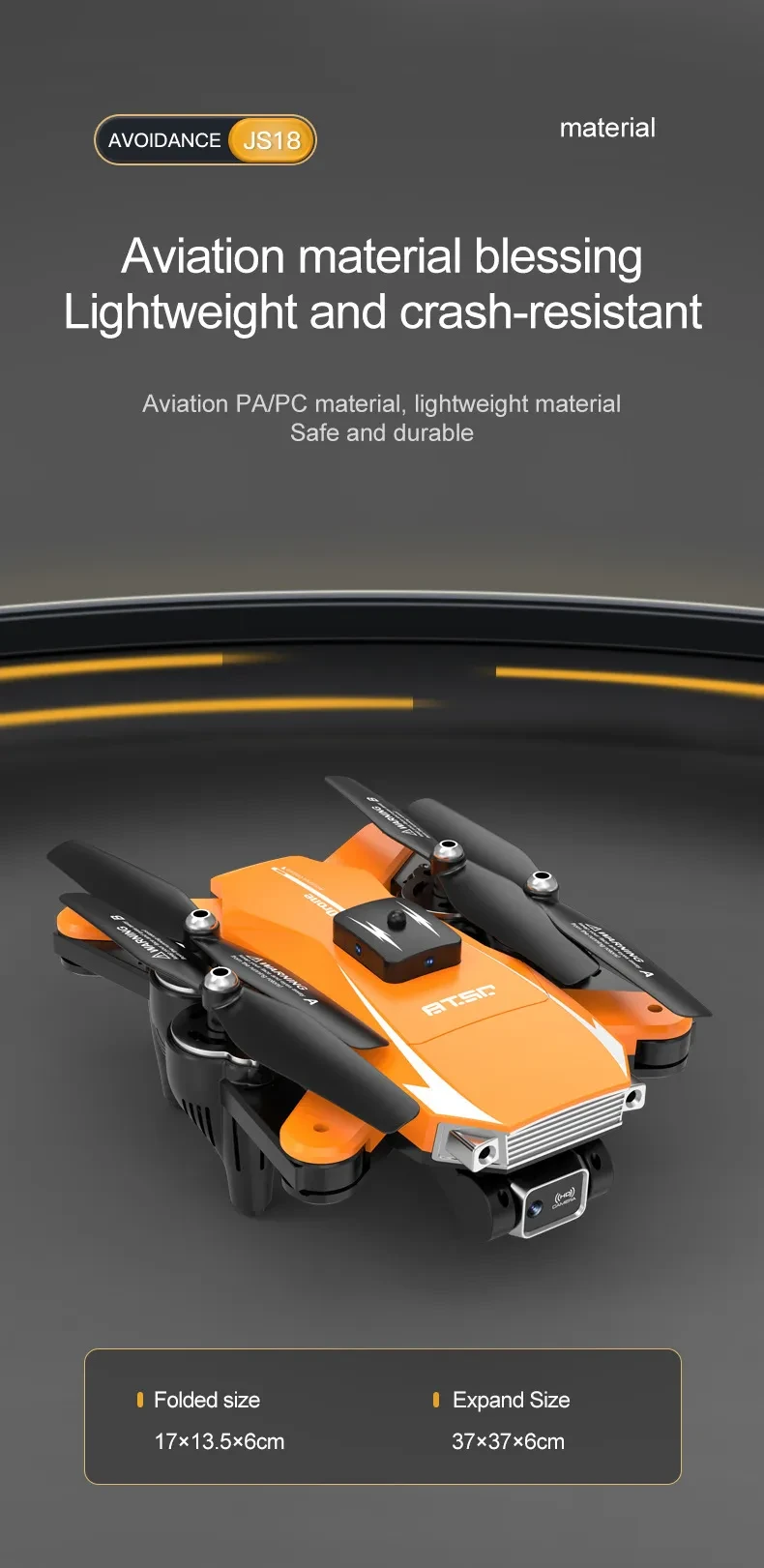 English Version JS18 Obstacle Avoidance UAV Aerial Photography Folding Remote Control