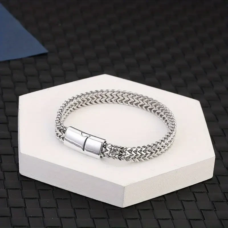Premium Stainless Steel Mens Braided Chain Bracelet