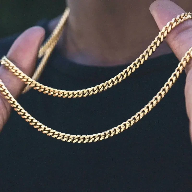 Men's Stainless Steel Cuban Link Chain Necklace -