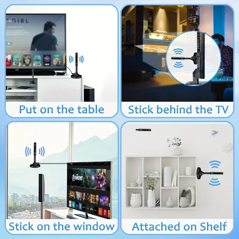 2024 Model Indoor Digital HDTV Antenna - USB Powered, 4K UHD & 1080p Support