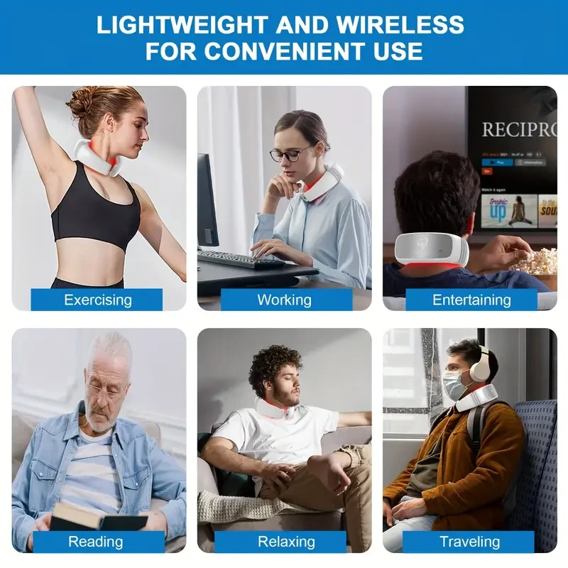 Wireless Knee Massager - Intelligent Vibration Massage & Thermotherapy with LED Touch Control