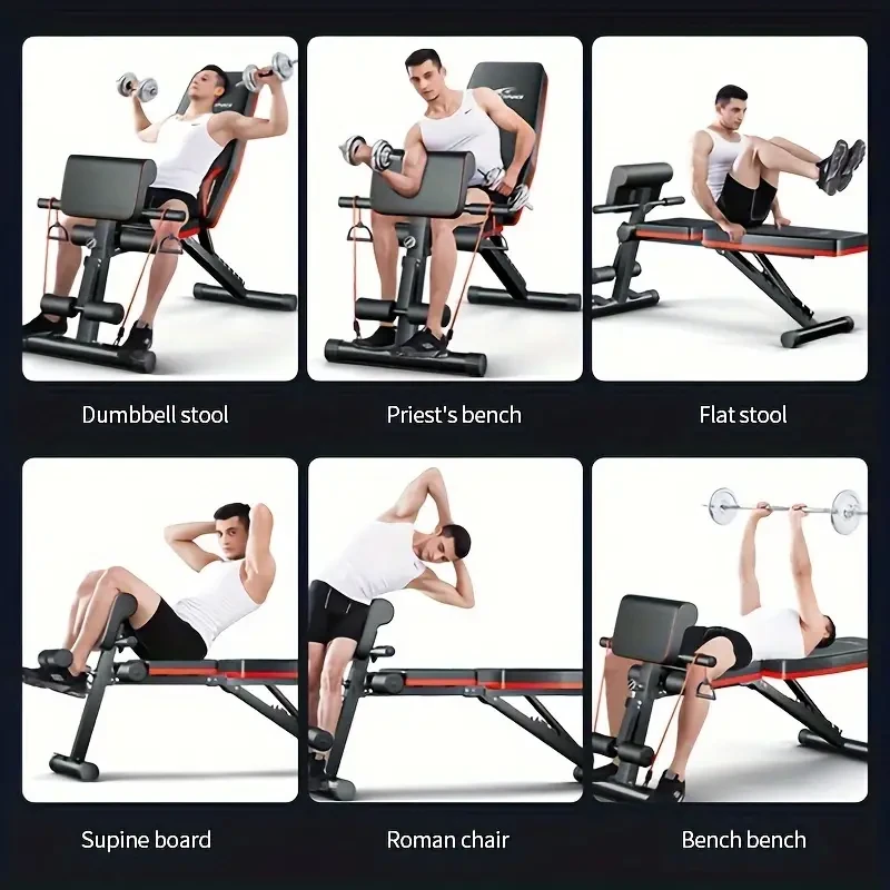 ADKING 13-in-1 Foldable Dumbbell Bench - Adjustable Sit-Up Aid & Strength Trainer