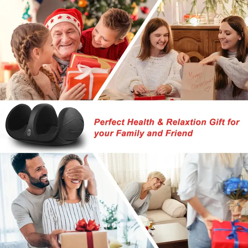 AISZG Foot and Calf Massager with Heat - Rechargeable Shiatsu Therapy for Deep Tissue Relaxation