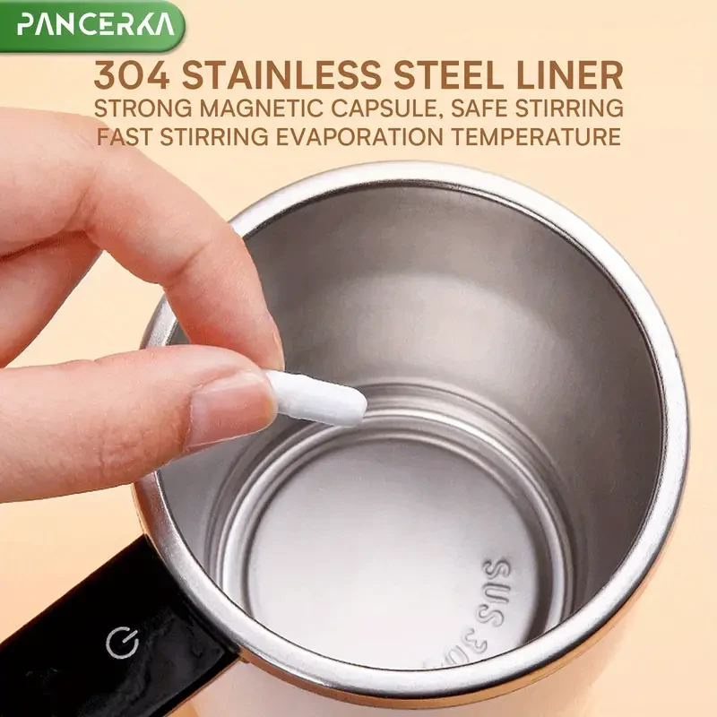 PANCERKA Auto Stirring Coffee Cup with Temperature Display