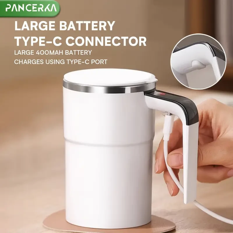 PANCERKA Auto Stirring Coffee Cup with Temperature Display