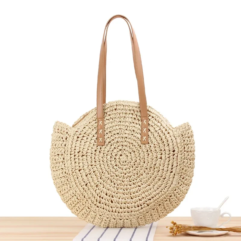 Straw Summer Round Shoulder Bag