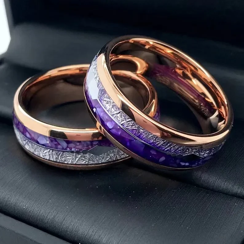 Rose Gold Amethyst Bright Arrow Ring