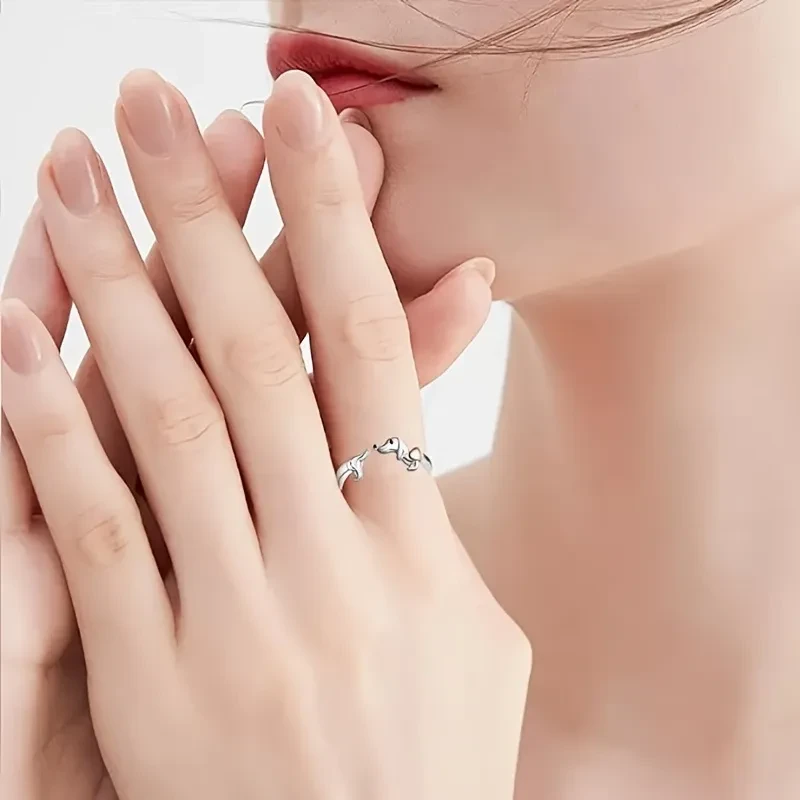 Animal Open Heart Ring Girl Christmas Gift