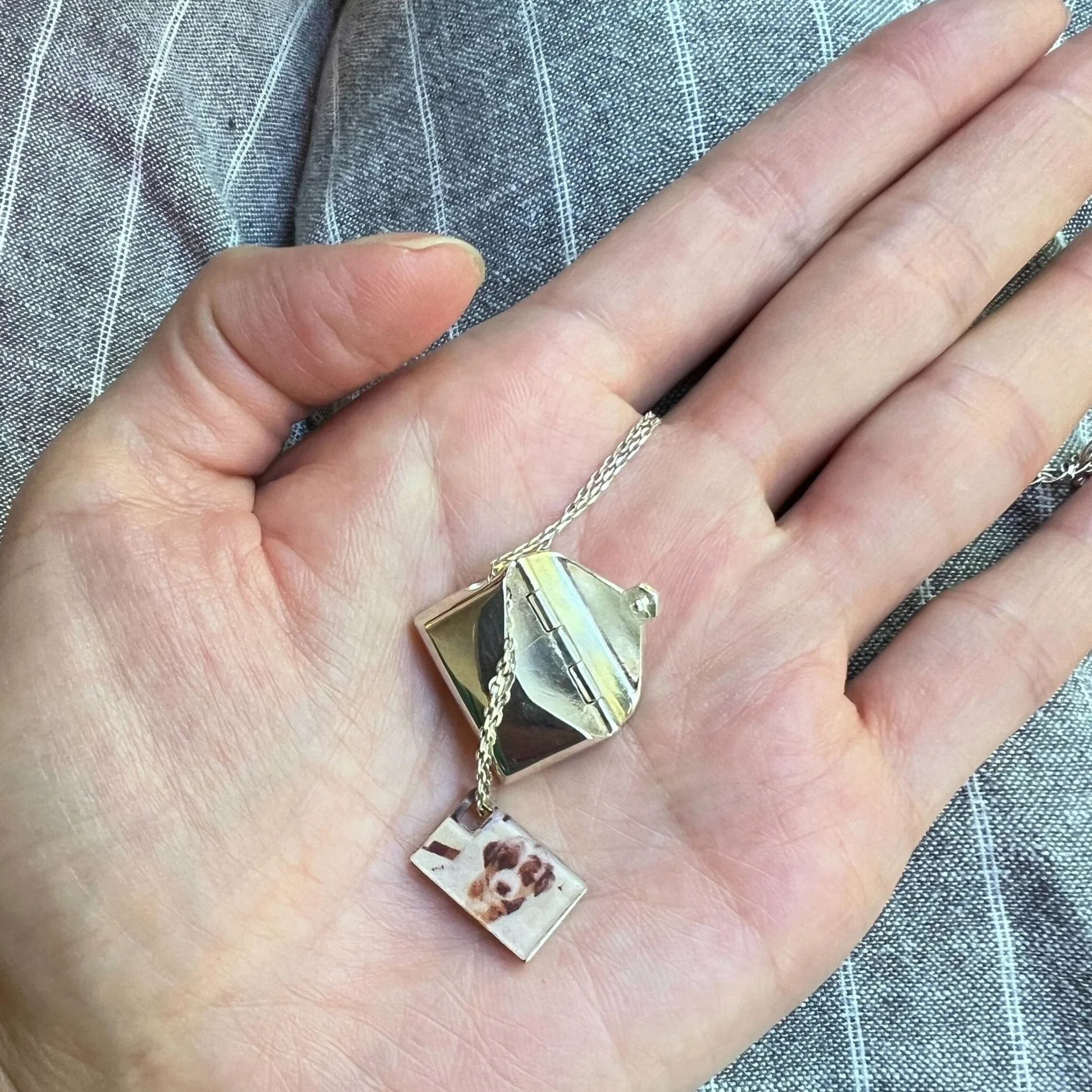 Custom Photo Envelope Locket Necklace