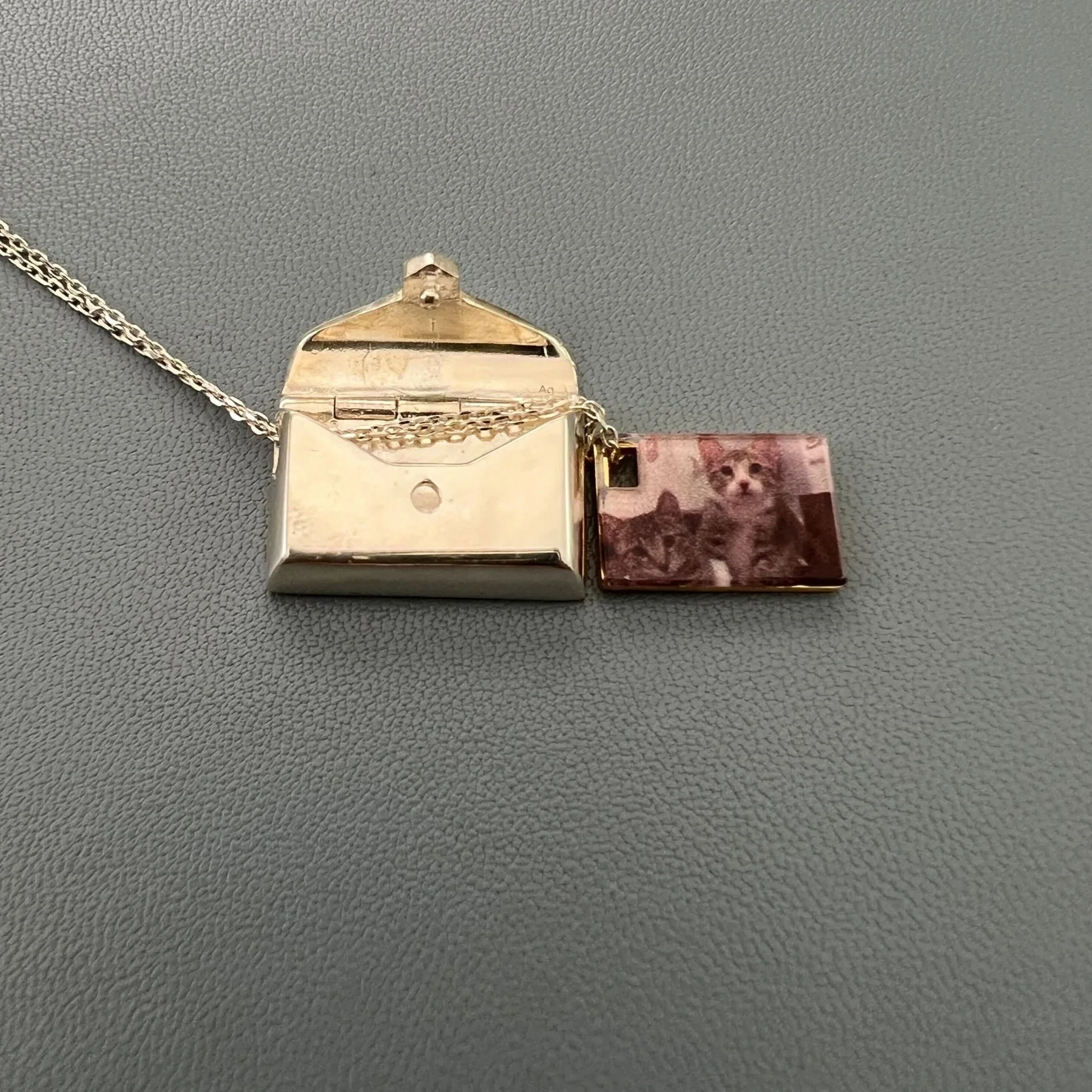 Custom Photo Envelope Locket Necklace