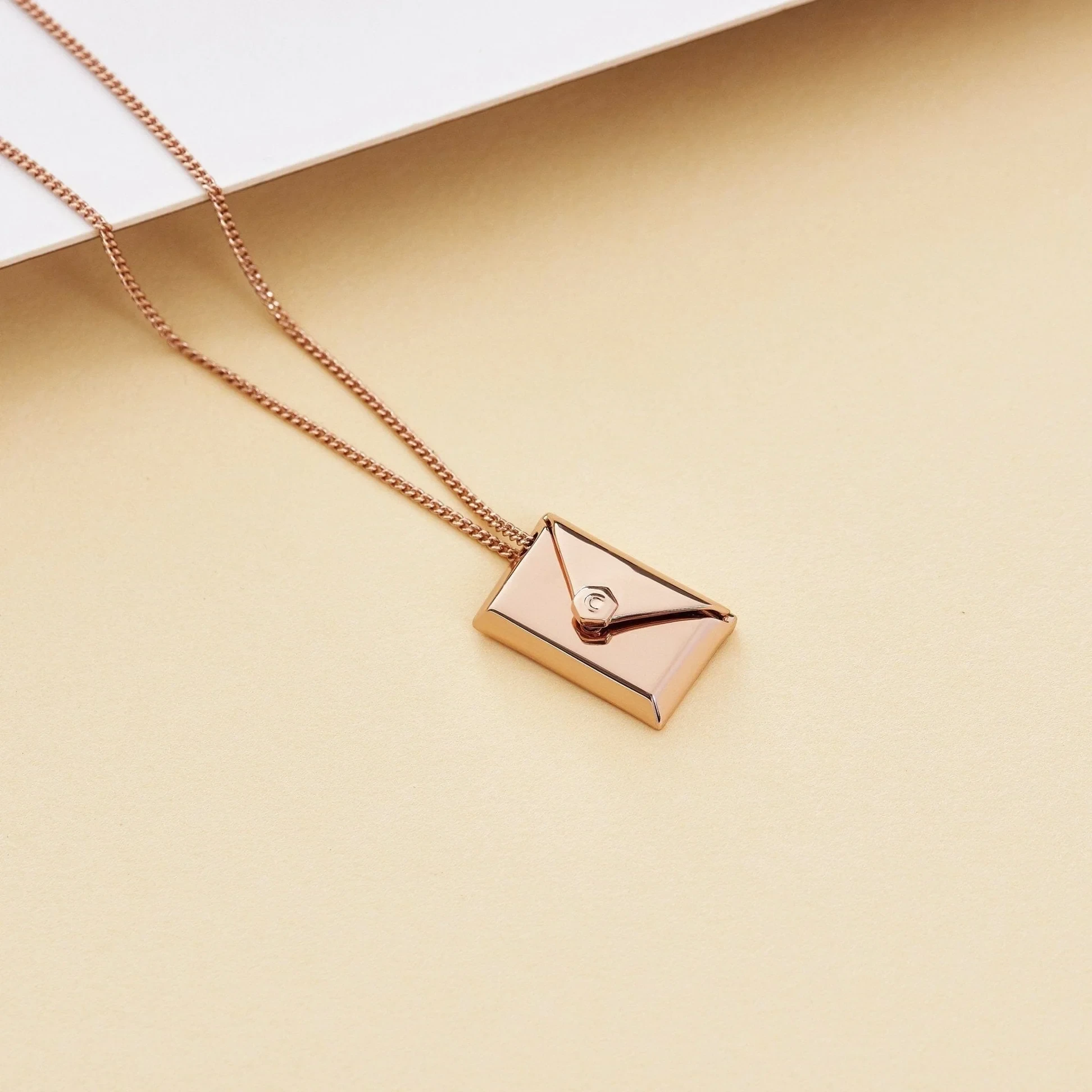 Custom Photo Envelope Locket Necklace