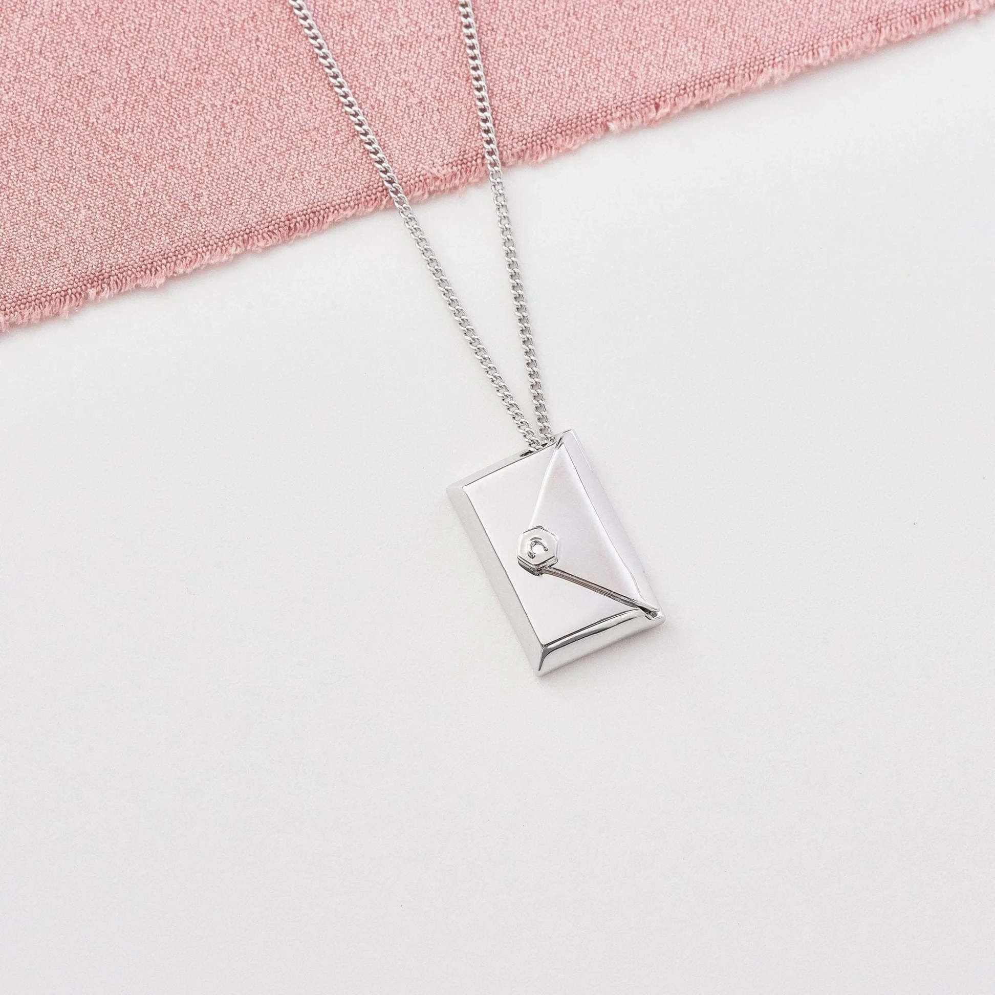 Custom Photo Envelope Locket Necklace