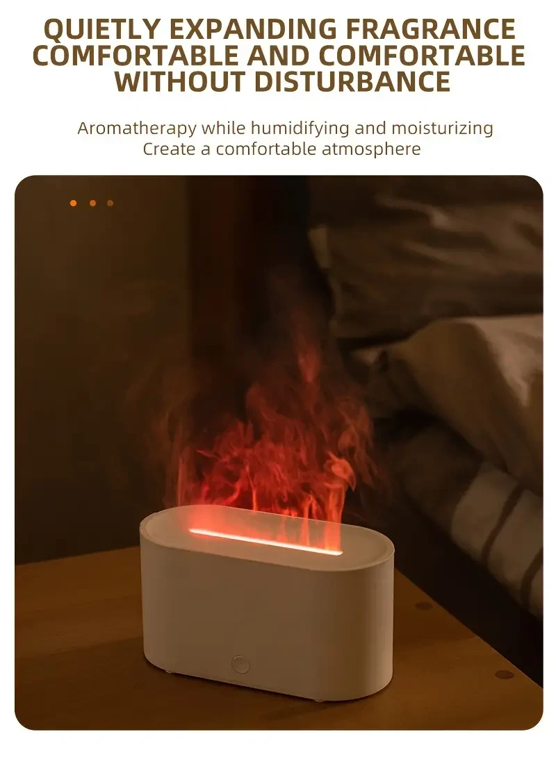 Colorful LED Flame Aromatherapy Diffuser & Humidifier