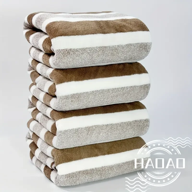 Striped Bath Towel Set Absorbent