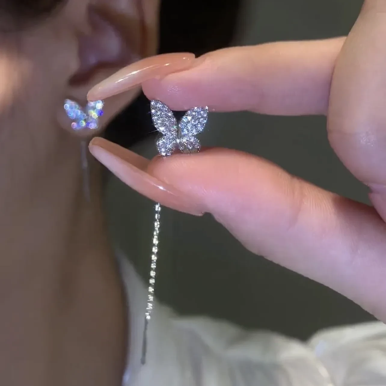 Shiny butterfly earrings