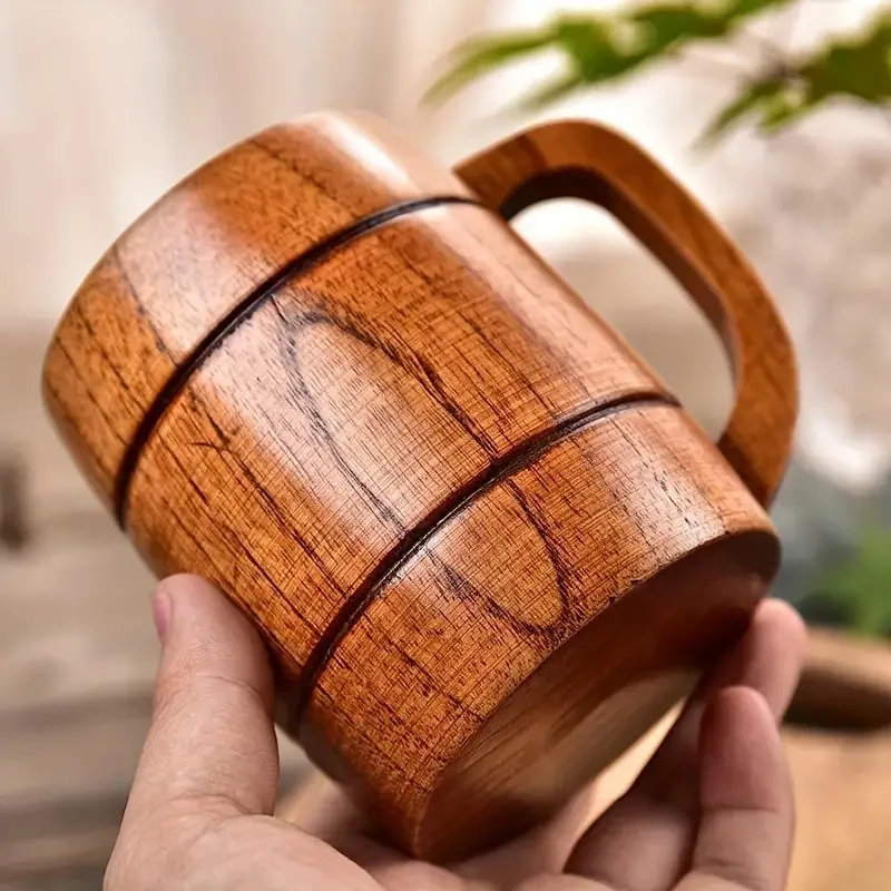 2-Piece Jujube Wood Coffee Mugs Set