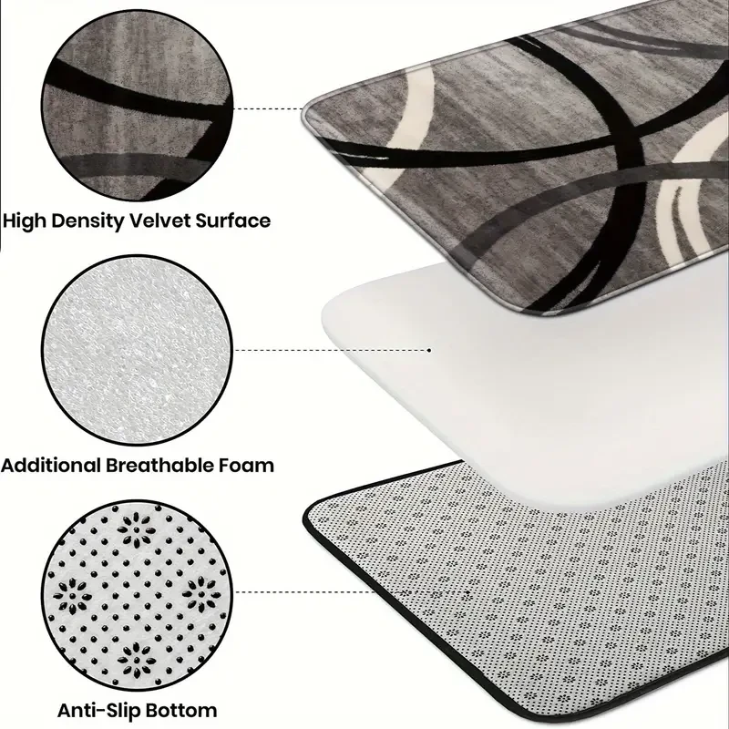 2pcs Textured Design Kitchen Mats