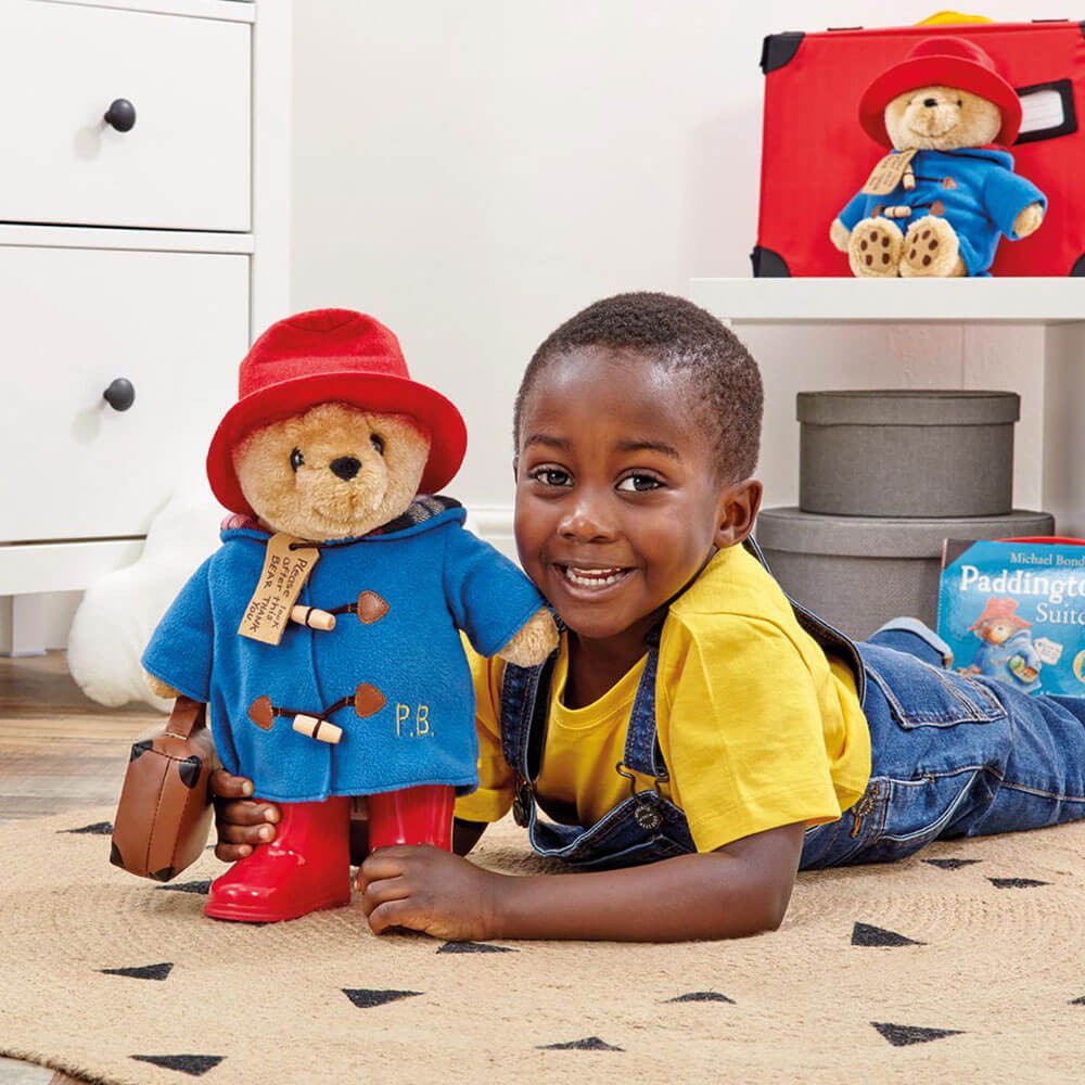 Paddington Bear with Boots, Embroidered Coat & Suitcase - Large