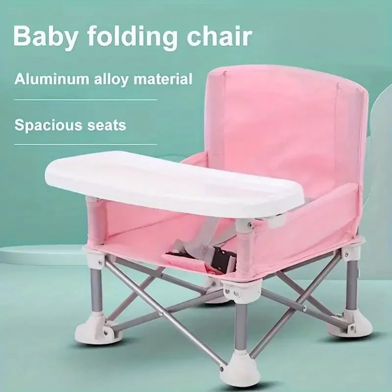Children's Folding Dining Chair - Portable with Detachable Plate for Easy Feeding