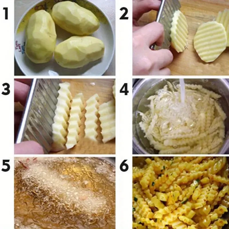 Potato Crinkle Cut Knife - Wavy Slicer for Vegetables