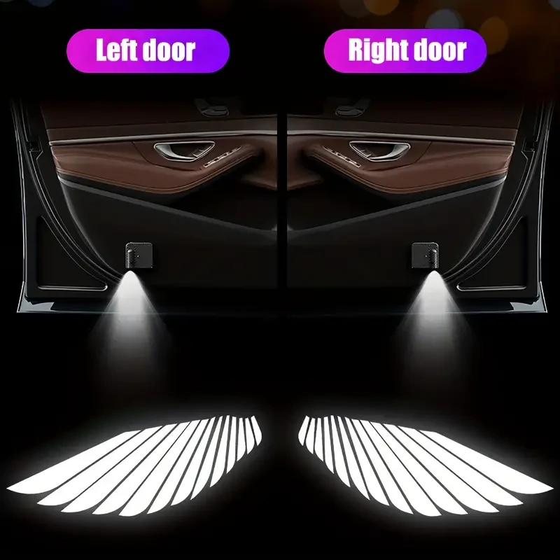 Smart Wireless Car Door Logo Projector - HD Laser Welcome Lamp with Angel Wings