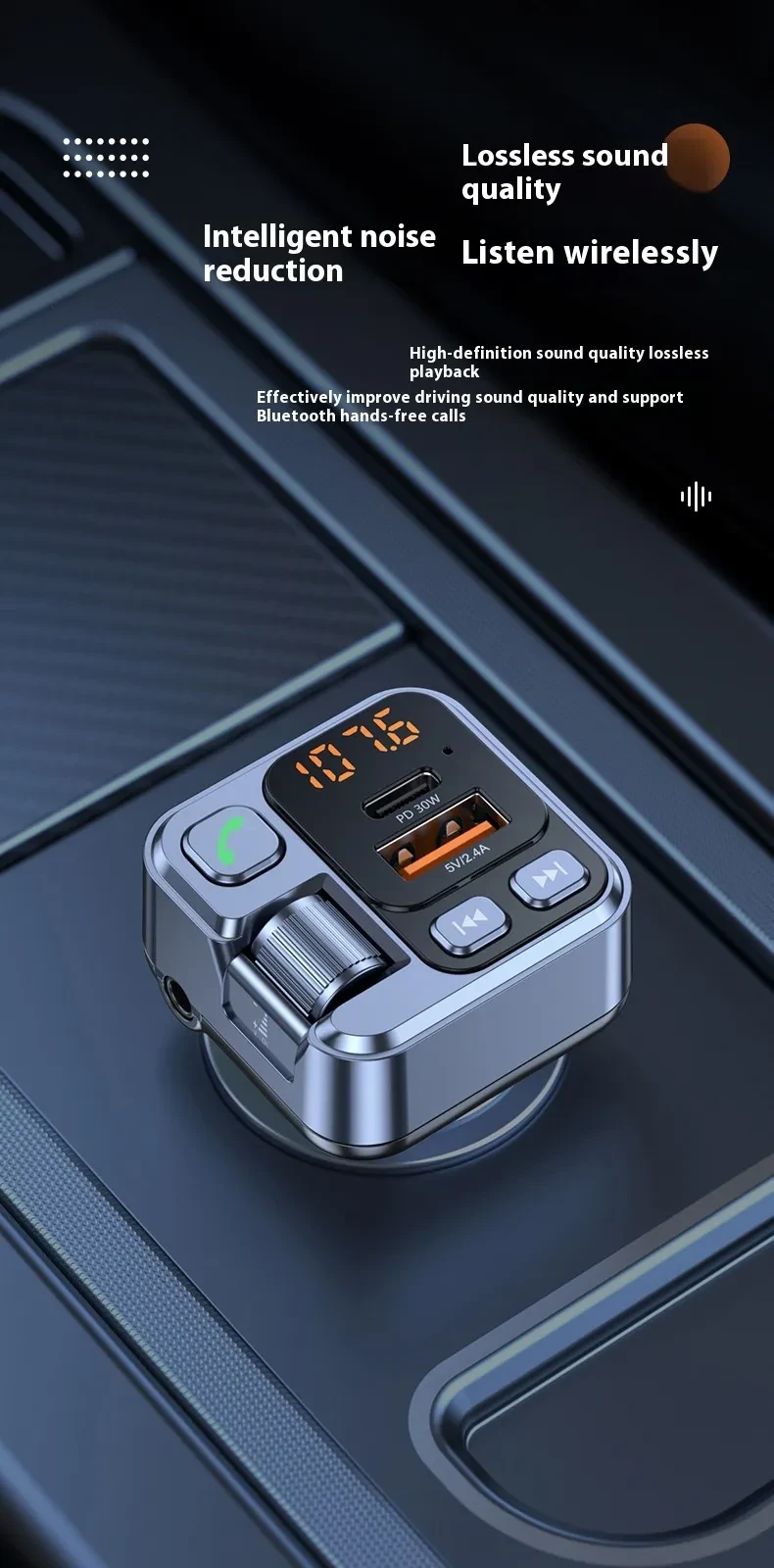 MP3 Player Bluetooth-compatible Receiver Fast Charging Car Charger