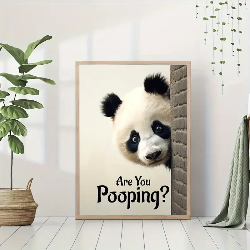 1pc Unframed High-Quality Funny Panda Canvas Wall Art Poster