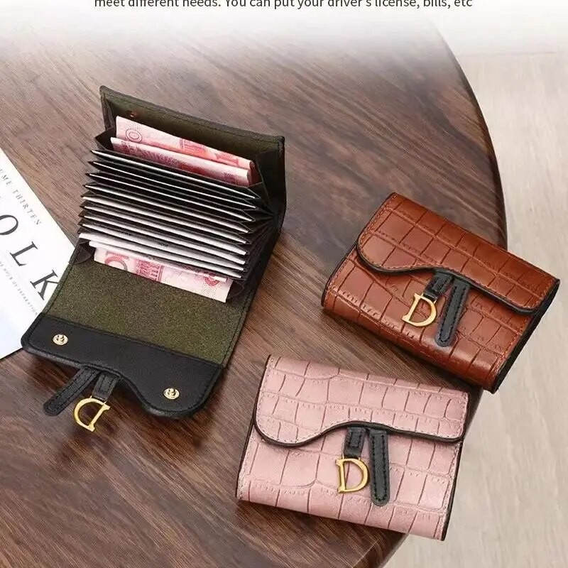 Womens Luxury Mini PU Card Holder Wallet