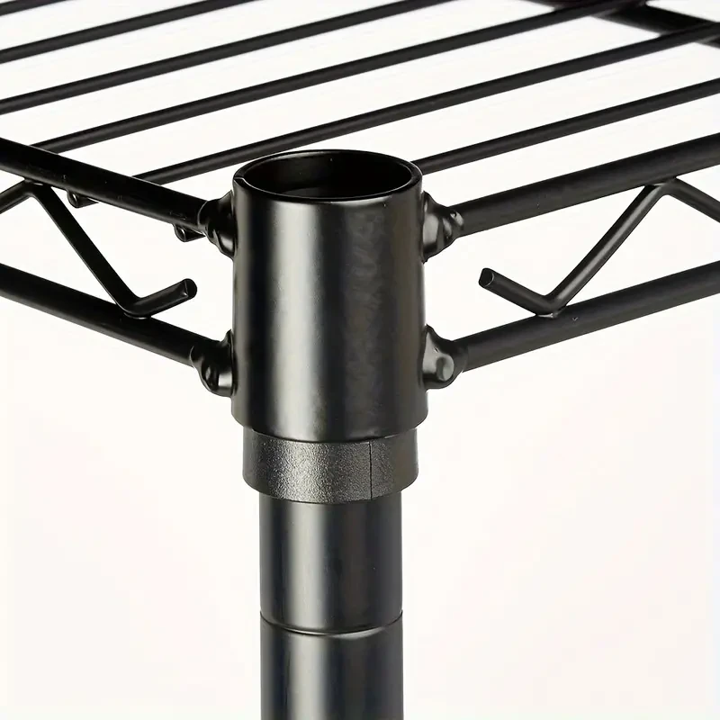 4-Tier Rust-Resistant Plastic Coated Iron Storage Shelf - Sturdy & Space-Saving
