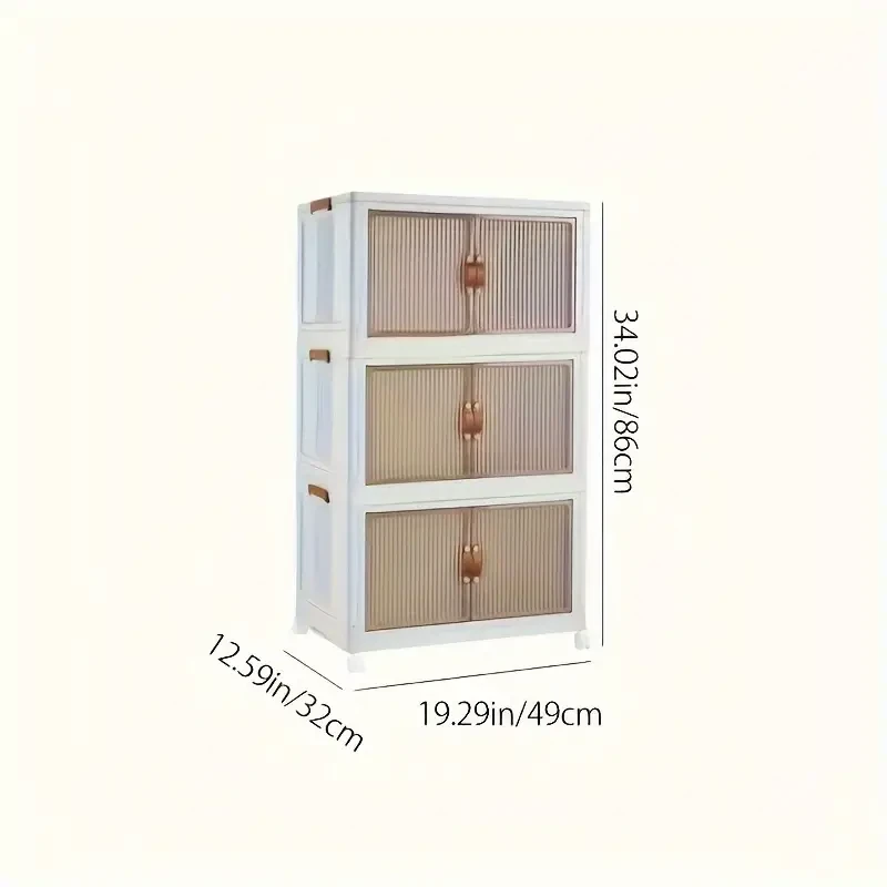 3/4 Layers Big Capacity Folding Storage Box Cabinet - Installation-Free Multi-Layer Plastic Rack