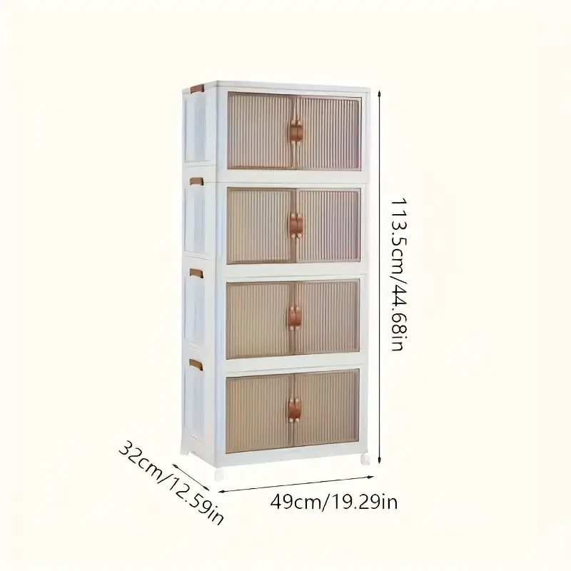 3/4 Layers Big Capacity Folding Storage Box Cabinet - Installation-Free Multi-Layer Plastic Rack