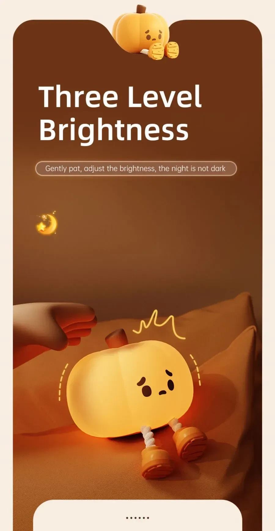 Home Decor Halloween Pumpkin Night Light Touch Dimmable Lamp