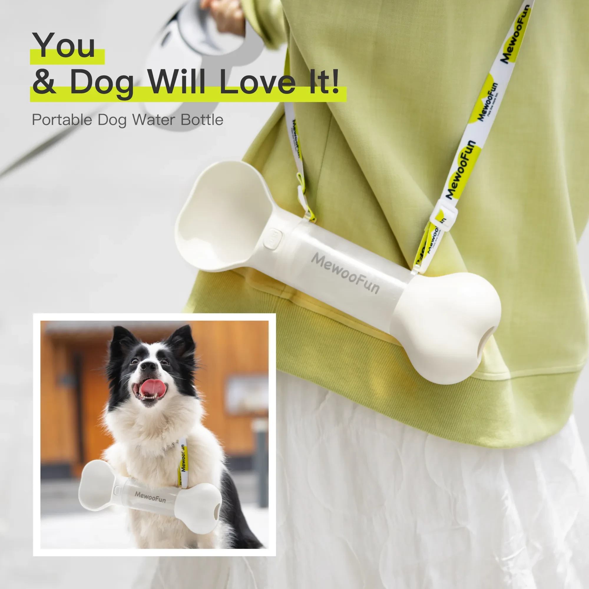 Mewoofun Pet Dog Water Bottle Feeder Bowl