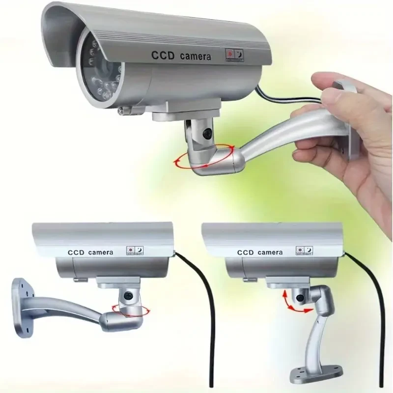 2 Pack Realistic Dummy Security Cameras with LEDs - Indoor/Outdoor Protection