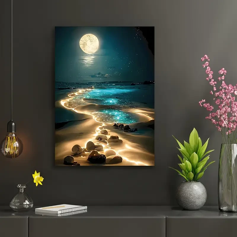 Unique Moonlit Beach Wooden Puzzle - Animal-Shaped Brain Teaser for Adults
