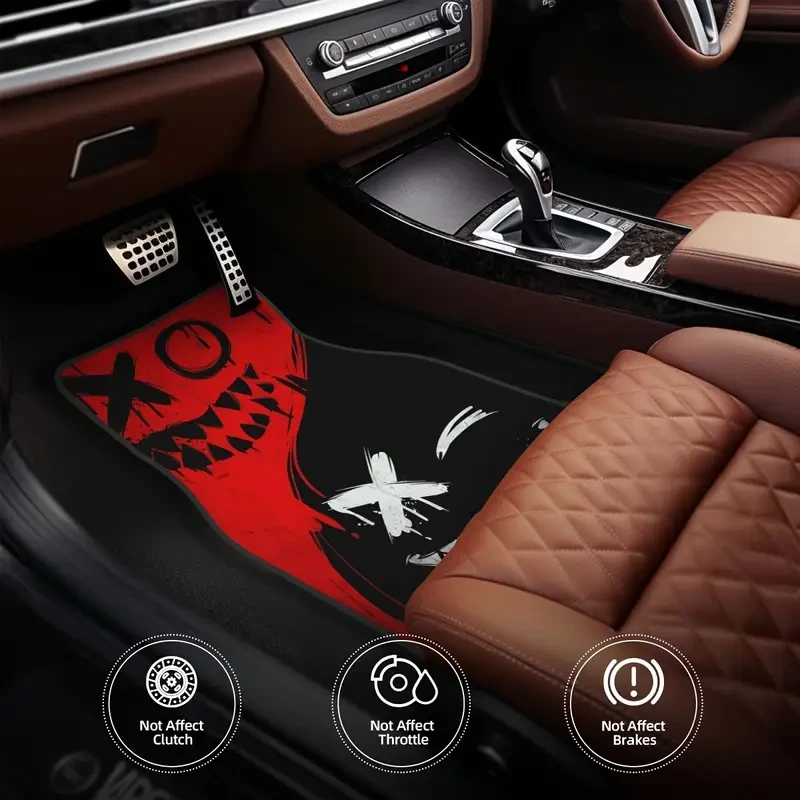 Anime 4pcs Car Floor Mats - Universal Fit, Durable Rubber Protection
