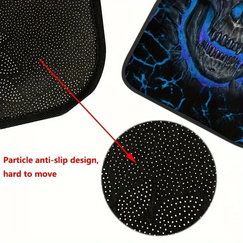 Skull Design Car Floor Mat Set - Non-Slip & Absorbent, 4pcs