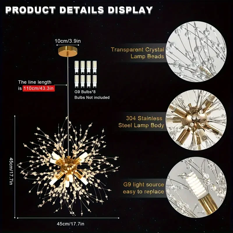 Luxurious Golden Crystal Chandelier