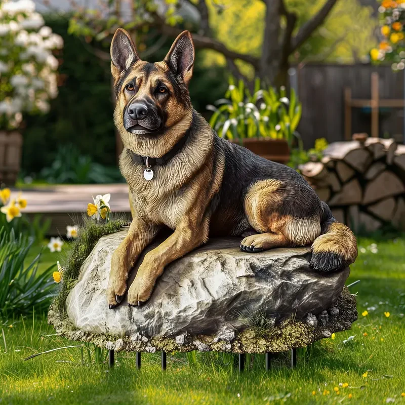German Shepherd Garden Stake Acrylic Suncatcher