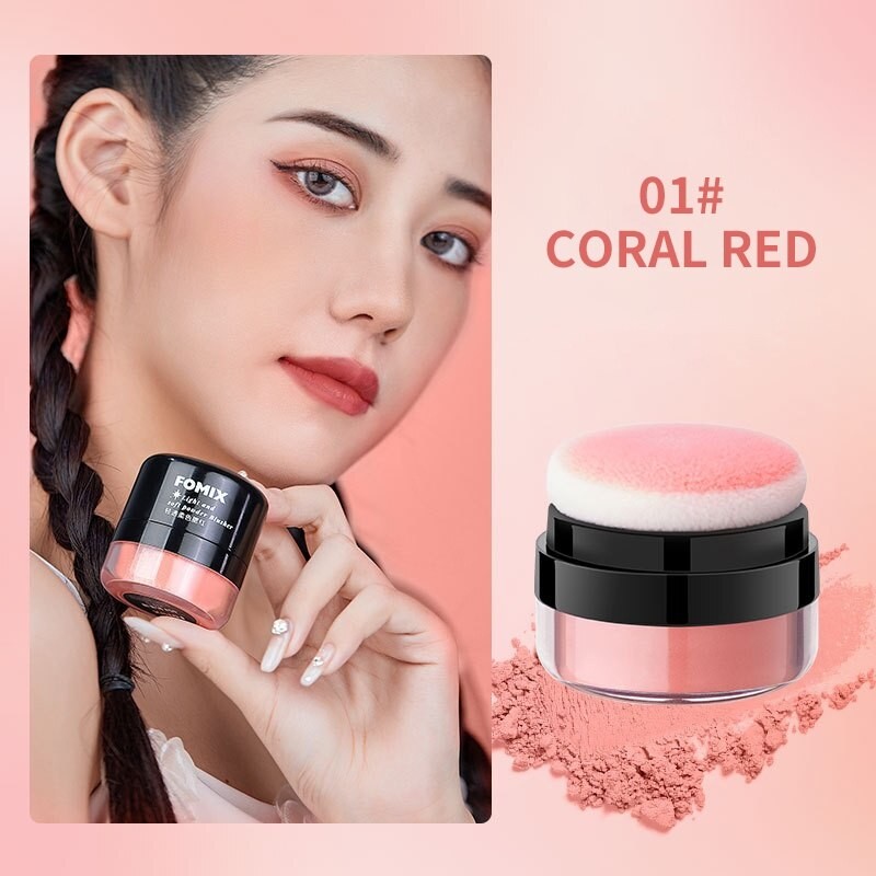 FOMIX Loose Powder Air Cushion Blush - Soft Matte Natural Cheek Colors